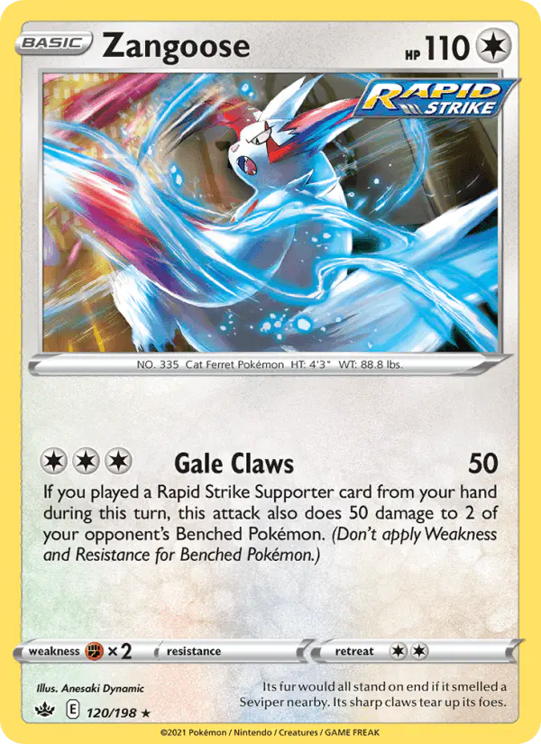 Carta Zangoose 120/198 de Chilling Reign
