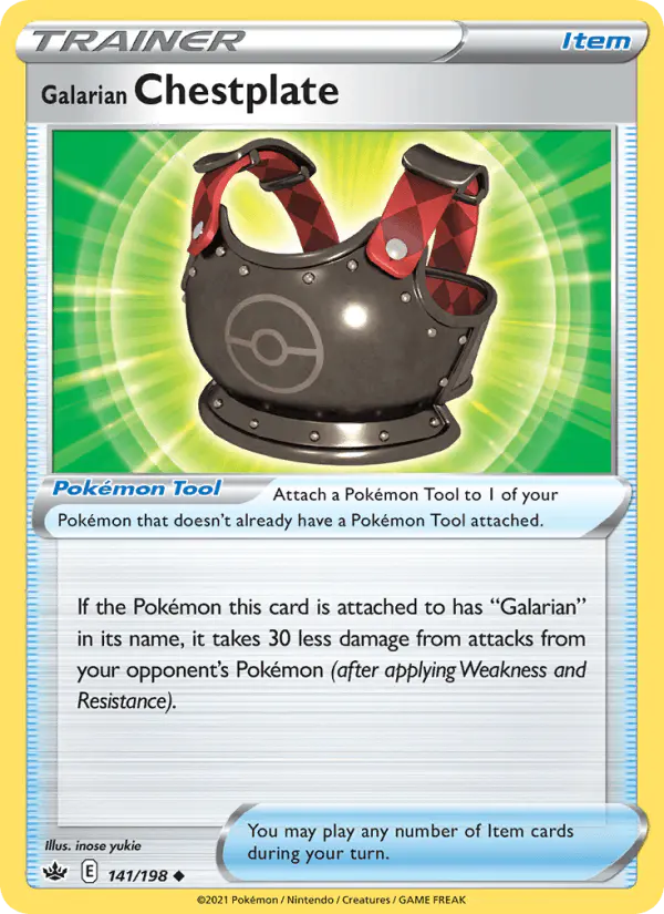 Carta Galarian Chestplate 141/198 de Chilling Reign