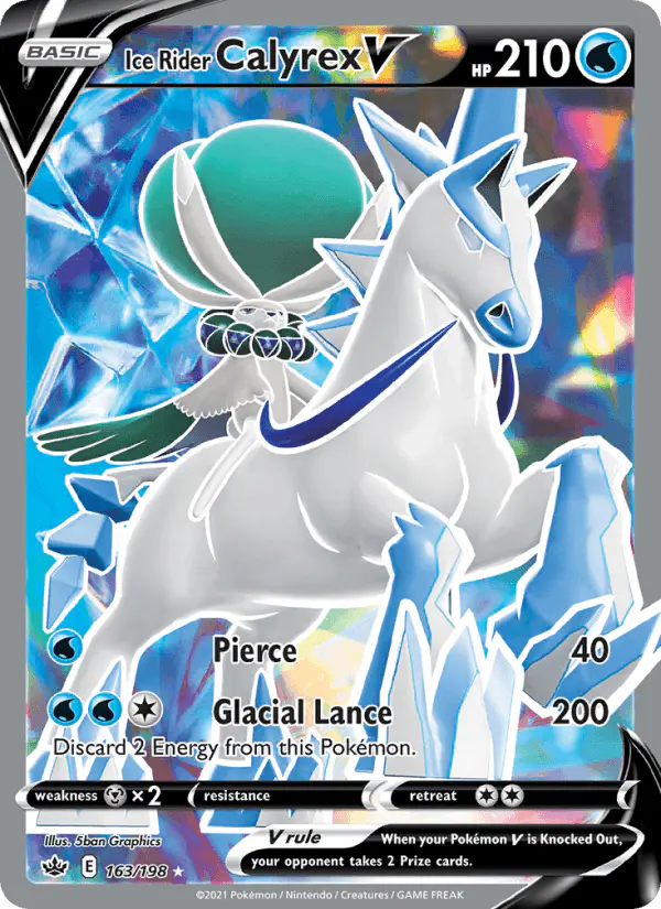 Carta Ice Rider Calyrex V 163/198 de Chilling Reign