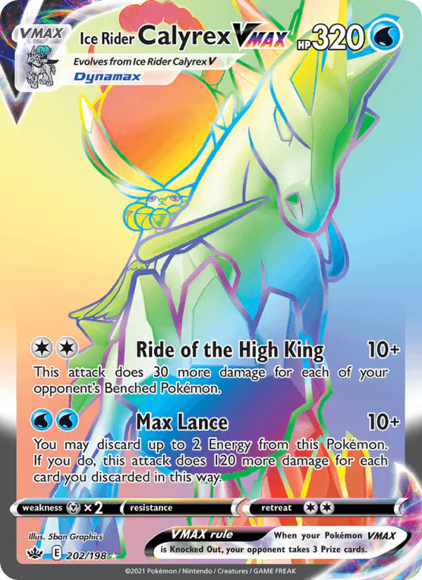 Carta Ice Rider Calyrex VMAX 202/198 de Chilling Reign