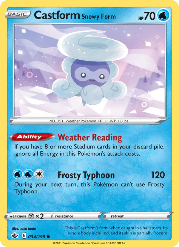 Carta Castform Snowy Form 034/198 de Chilling Reign