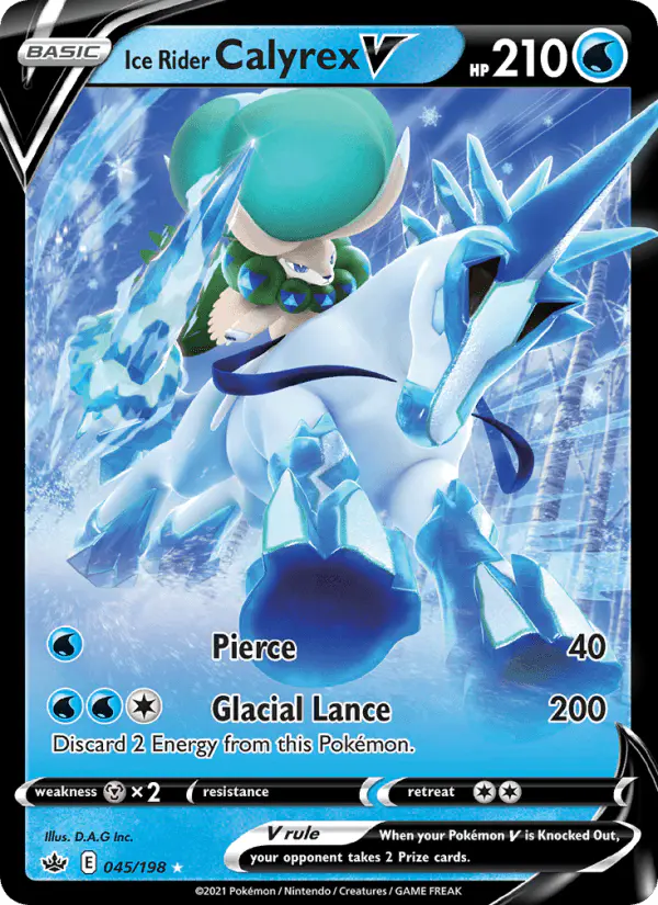 Carta Ice Rider Calyrex V 045/198 de Chilling Reign