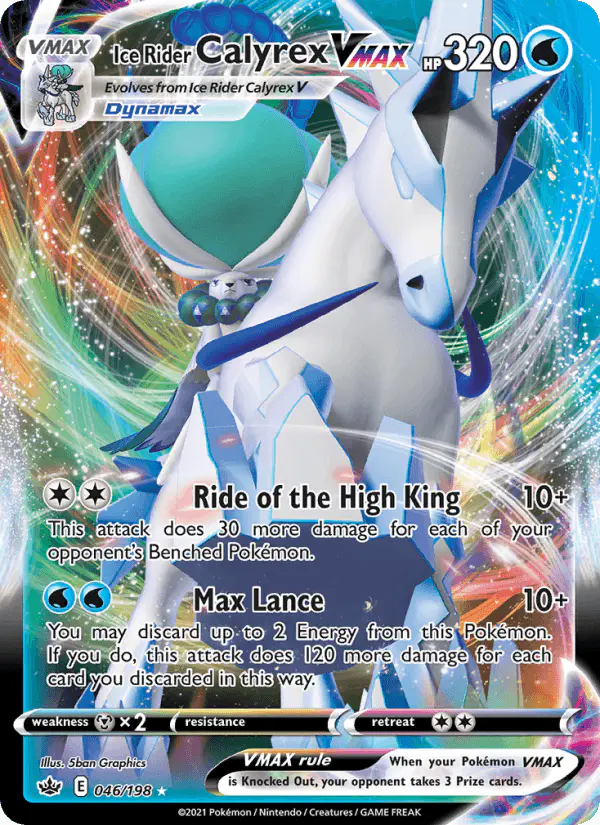 Carta Ice Rider Calyrex VMAX 046/198 de Chilling Reign