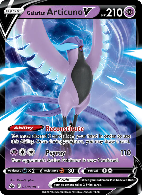 Carta Galarian Articuno V 058/198 de Chilling Reign