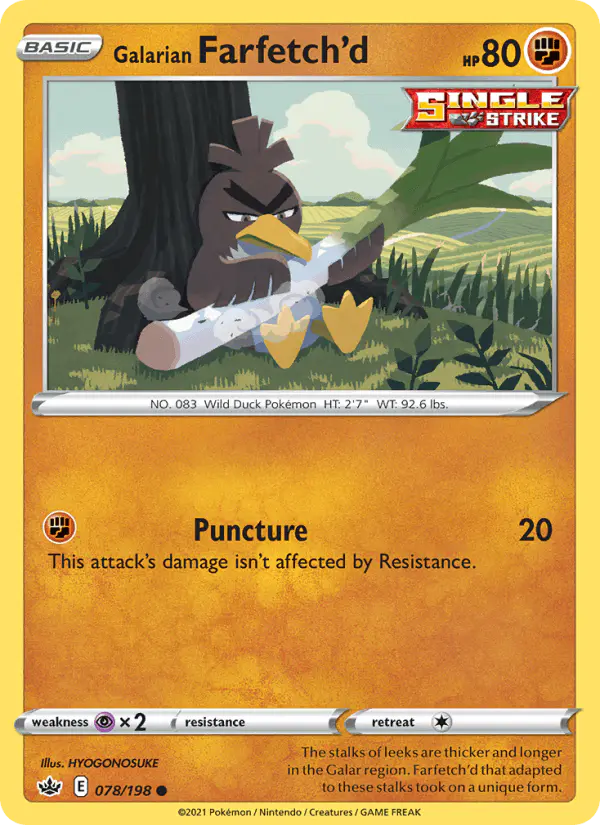Carta Galarian Farfetch'd 078/198 de Chilling Reign