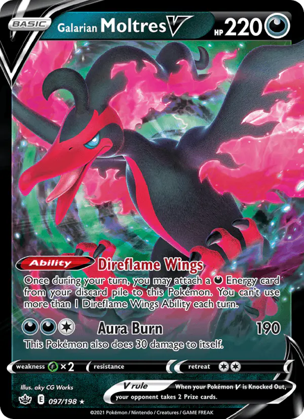 Carta Galarian Moltres V 097/198 de Chilling Reign