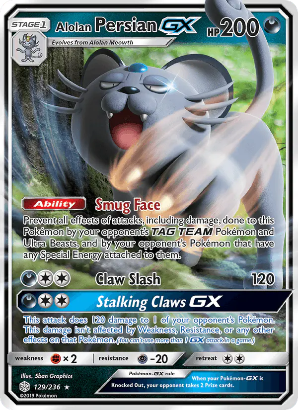 Carta Alolan Persian GX 129/236 de Cosmic Eclipse