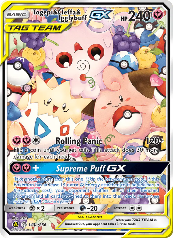 Carta Togepi & Cleffa & Igglybuff GX 143/236 de Cosmic Eclipse