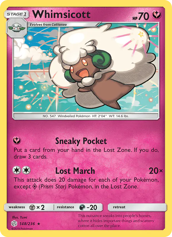 Carta Whimsicott 148/236 de Cosmic Eclipse