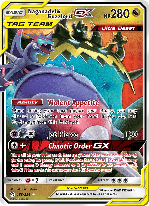 Carta Naganadel & Guzzlord GX 158/236 de Cosmic Eclipse