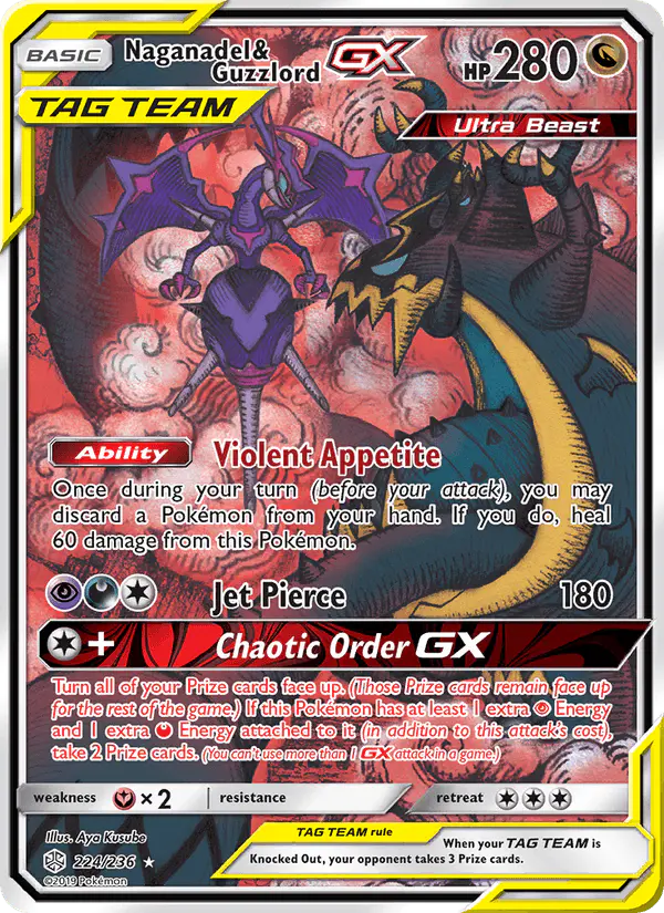 Carta Naganadel & Guzzlord GX 224/236 de Cosmic Eclipse