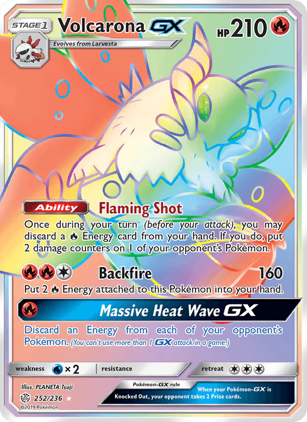 Carta Volcarona GX 252/236 de Cosmic Eclipse