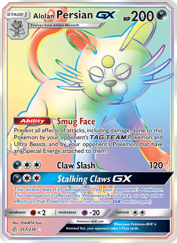 Carta Alolan Persian GX 257/236 de Cosmic Eclipse