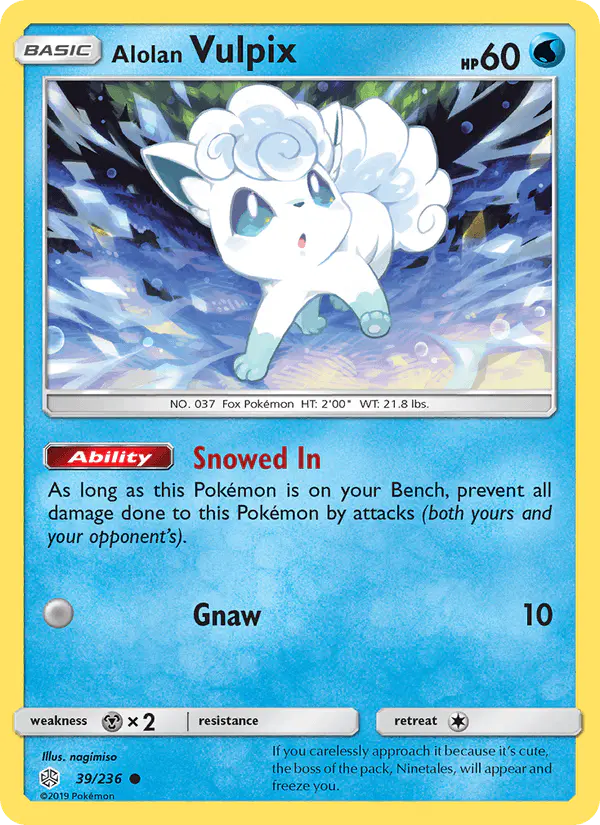 Carta Alolan Vulpix 39/236 de Cosmic Eclipse