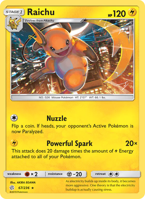 Carta Raichu 67/236 de Cosmic Eclipse
