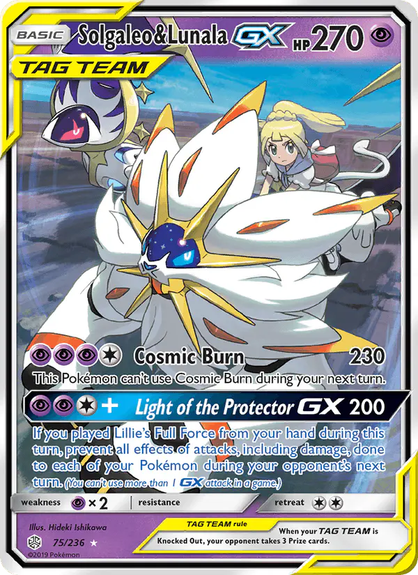 Carta Solgaleo & Lunala GX 75/236 de Cosmic Eclipse