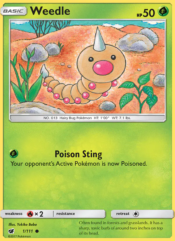 Carta Weedle 1/111 de Crimson Invasion