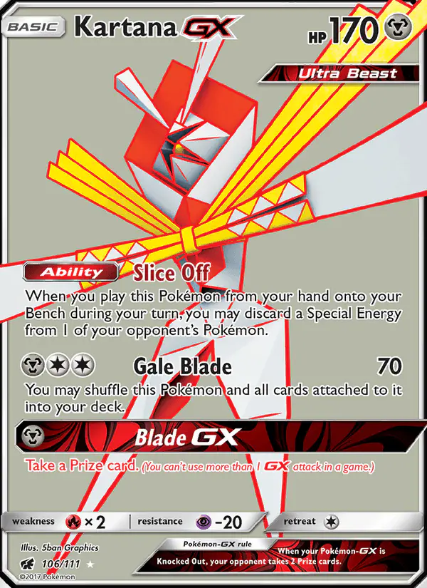 Carta Kartana GX 106/111 de Crimson Invasion