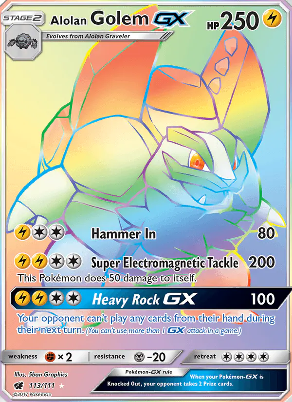 Carta Alolan Golem GX 113/111 de Crimson Invasion