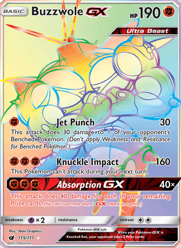 Carta Buzzwole GX 115/111 de Crimson Invasion
