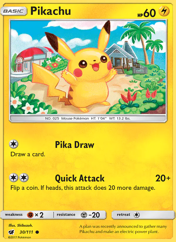 Carta Pikachu 30/111 de Crimson Invasion