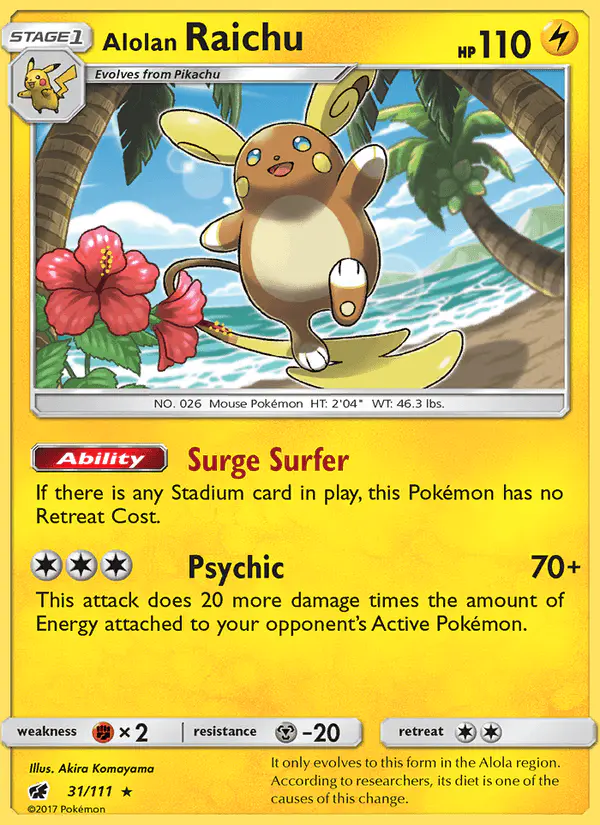 Carta Alolan Raichu 31/111 de Crimson Invasion