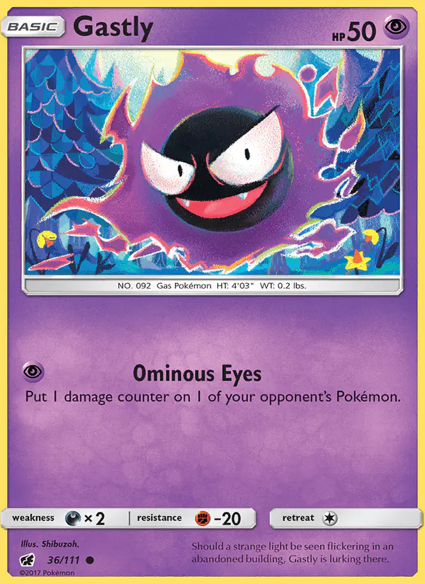 Carta Gastly 36/111 de Crimson Invasion