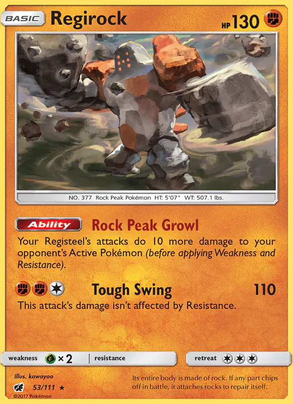 Carta Regirock 53/111 de Crimson Invasion