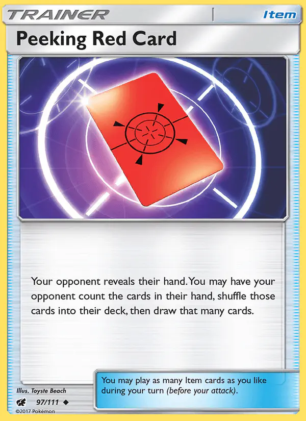 Carta Peeking Red Card 97/111 de Crimson Invasion