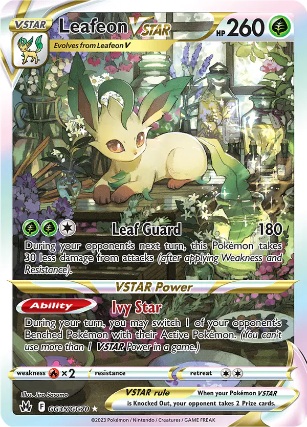 Carta Leafeon VSTAR GG35 de Crown Zenith Galarian Gallery