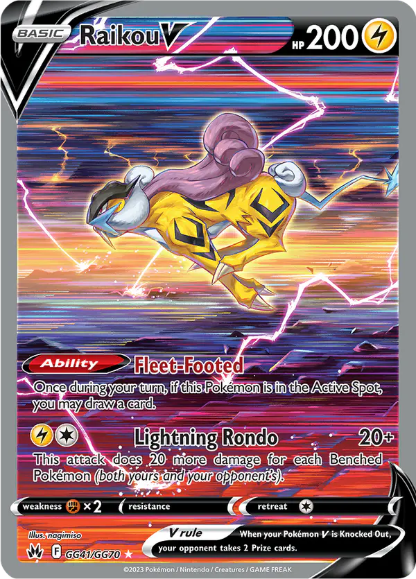 Carta Raikou V GG41 de Crown Zenith Galarian Gallery