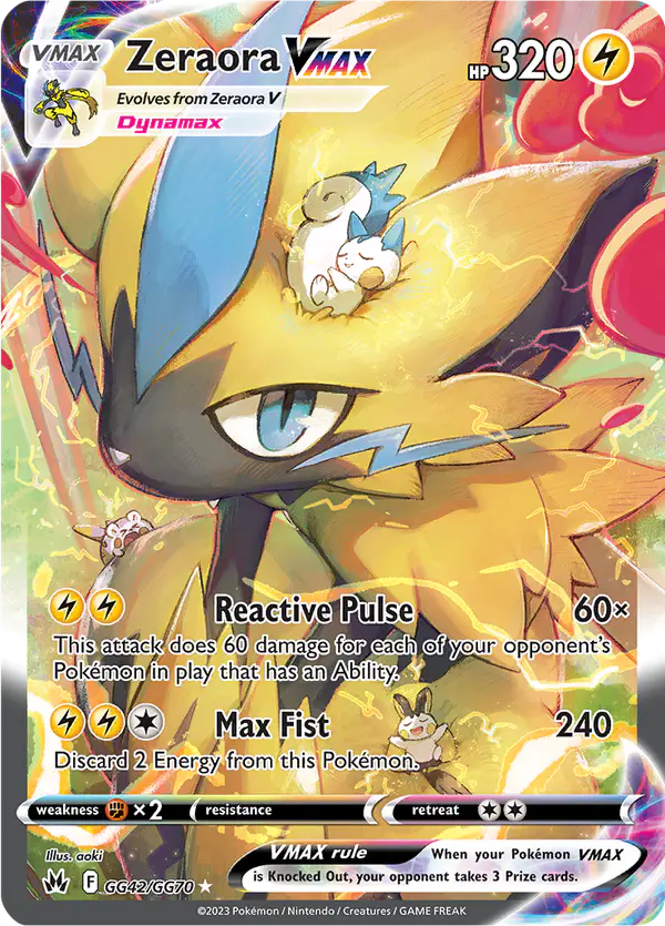 Carta Zeraora VMAX GG42 de Crown Zenith Galarian Gallery