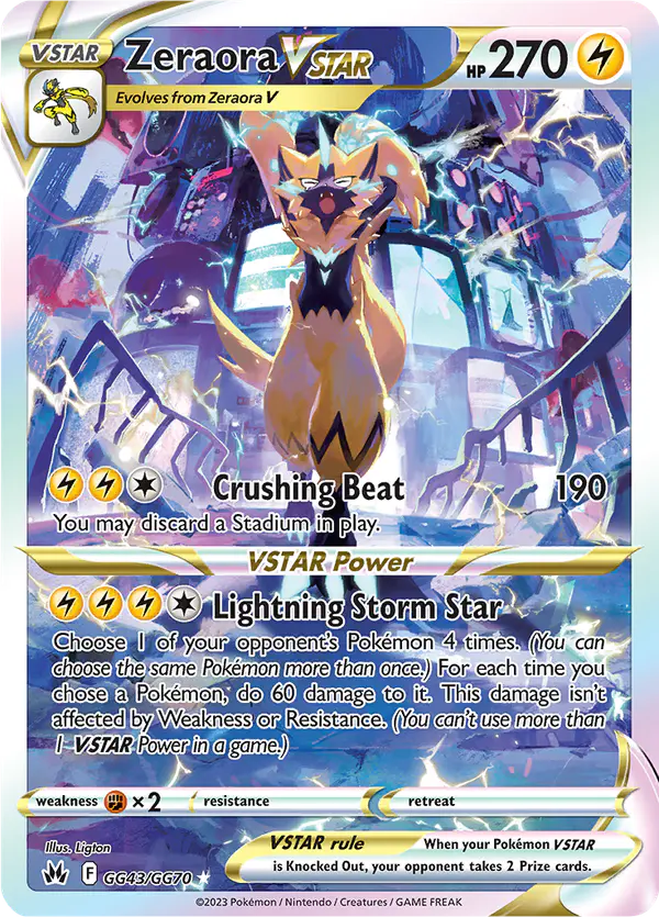 Carta Zeraora VSTAR GG43 de Crown Zenith Galarian Gallery