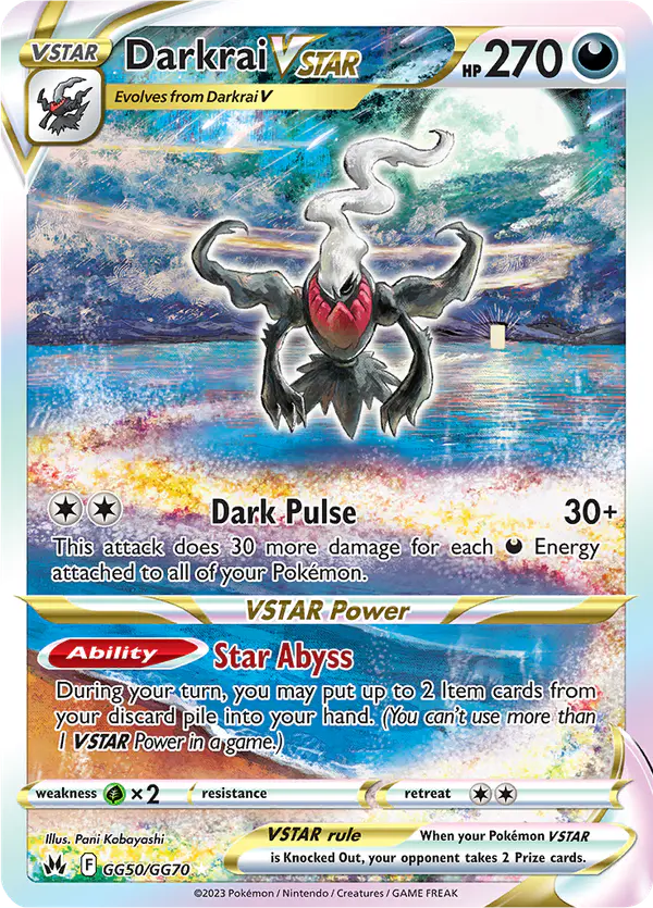 Carta Darkrai VSTAR GG50 de Crown Zenith Galarian Gallery
