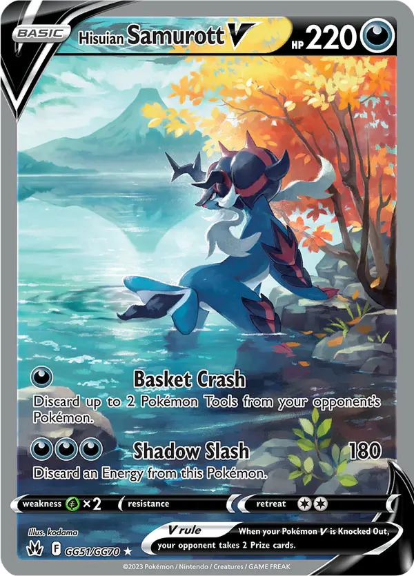 Carta Hisuian Samurott V GG51 de Crown Zenith Galarian Gallery
