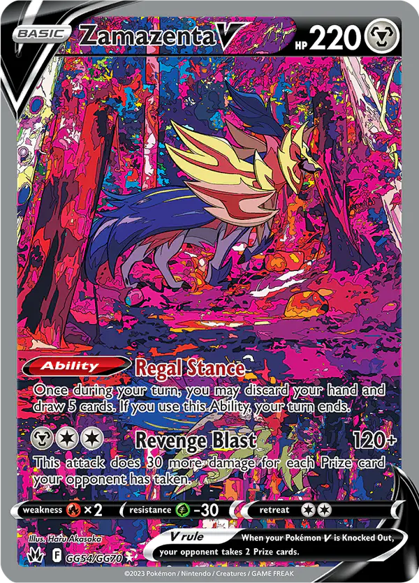 Carta Zamazenta V GG54 de Crown Zenith Galarian Gallery