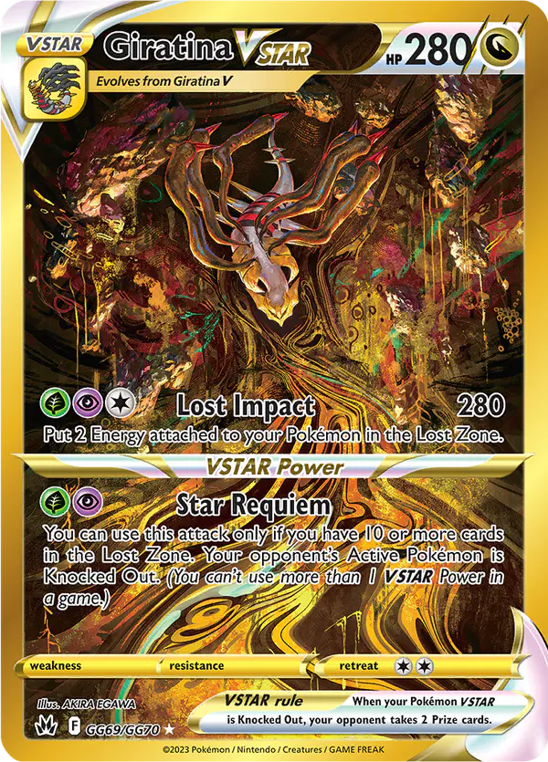 Carta Giratina VSTAR GG69 de Crown Zenith Galarian Gallery