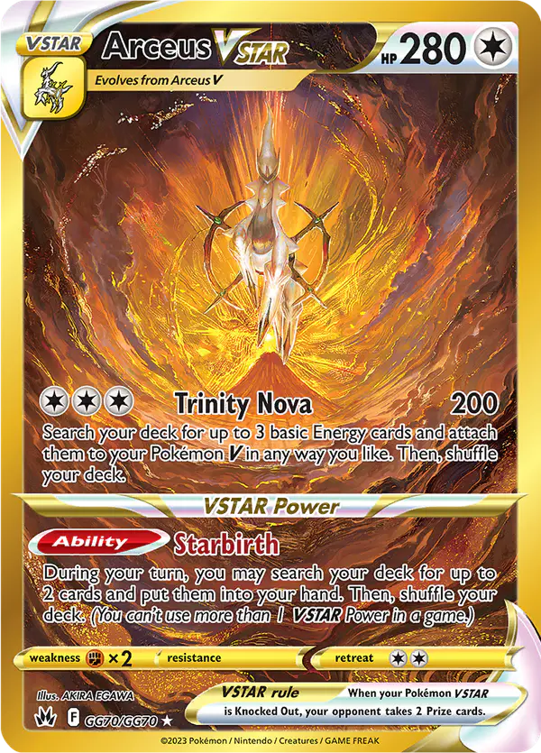 Carta Arceus VSTAR GG70 de Crown Zenith Galarian Gallery