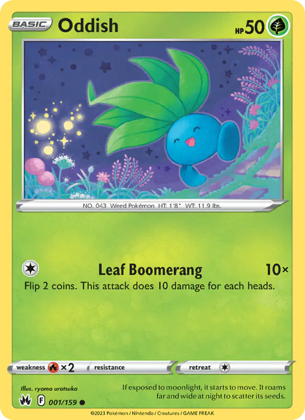 Carta Oddish 001/159 de Crown Zenith