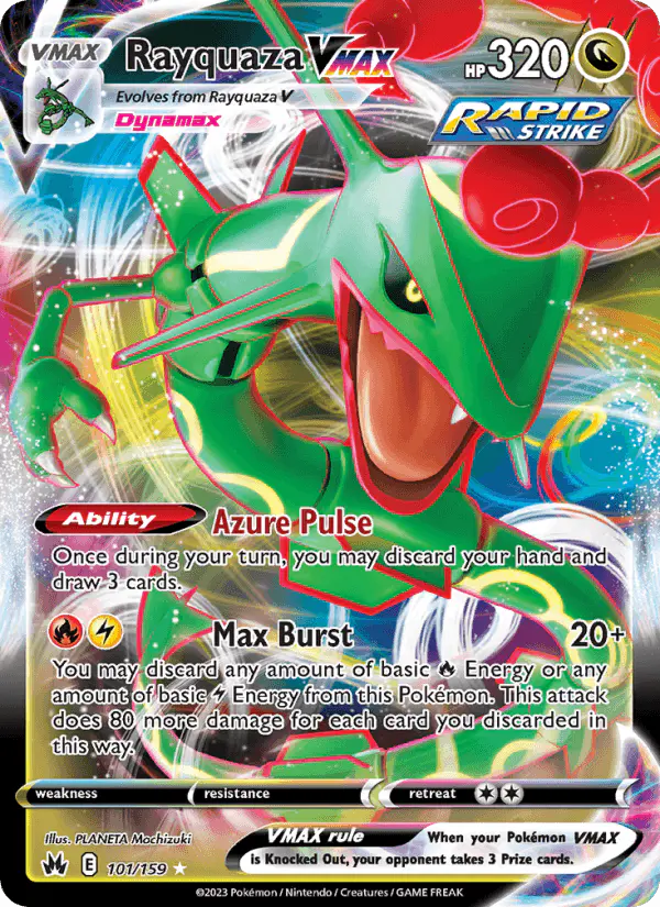 Carta Rayquaza VMAX 101/159 de Crown Zenith