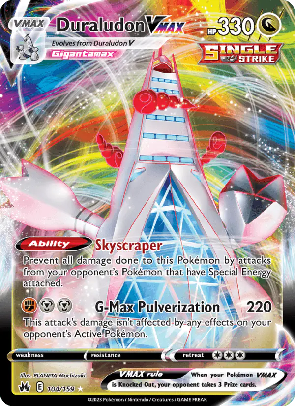 Carta Duraludon VMAX 104/159 de Crown Zenith