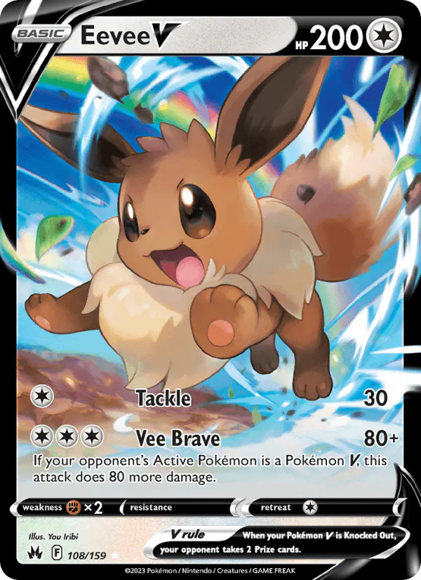 Carta Eevee V 108/159 de Crown Zenith