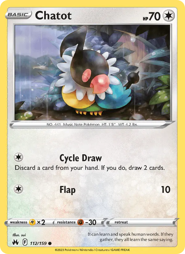 Carta Chatot 112/159 de Crown Zenith