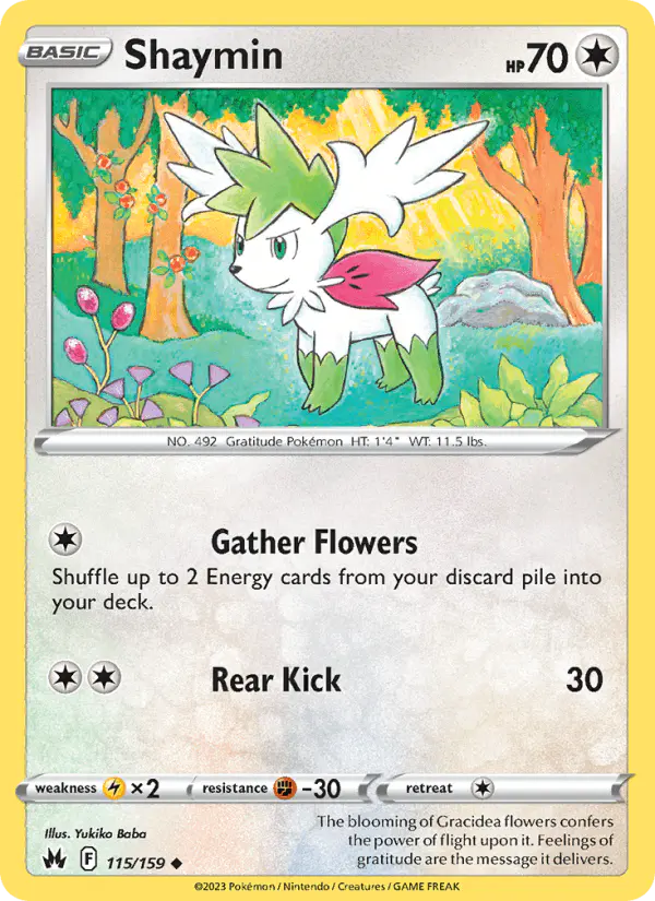 Carta Shaymin 115/159 de Crown Zenith