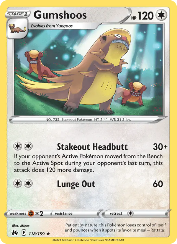 Carta Gumshoos 118/159 de Crown Zenith