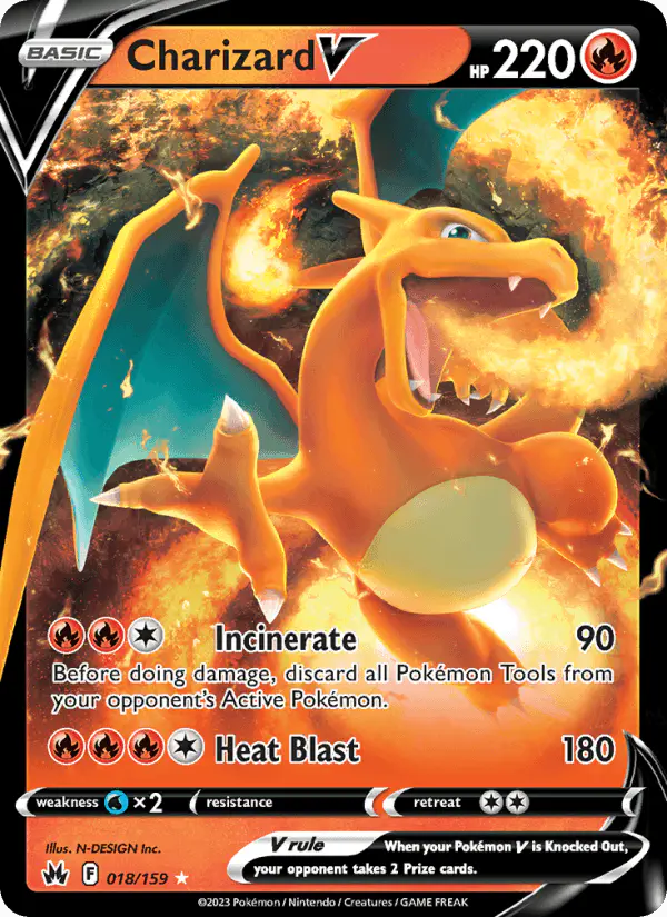 Carta Charizard V 018/159 de Crown Zenith