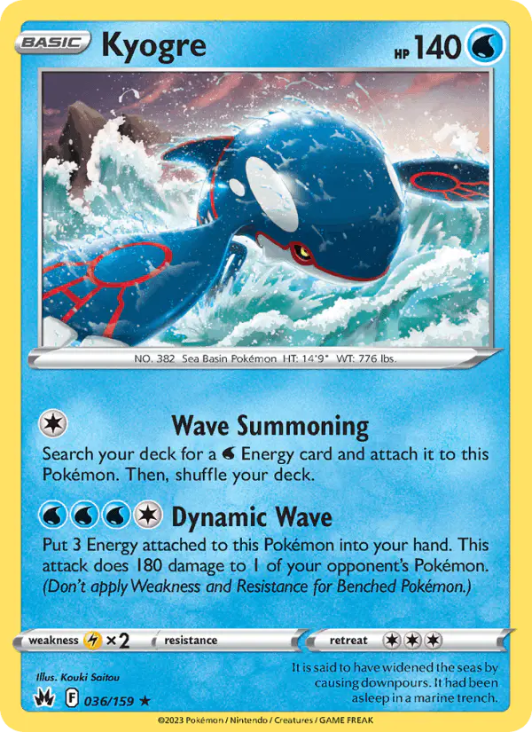 Carta Kyogre 036/159 de Crown Zenith
