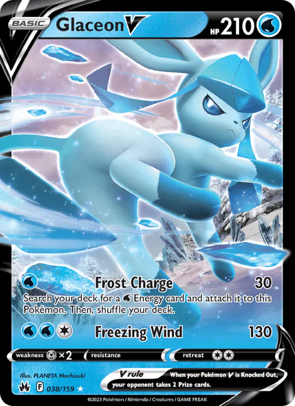 Carta Glaceon V 038/159 de Crown Zenith
