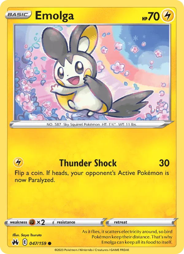 Carta Emolga 047/159 de Crown Zenith