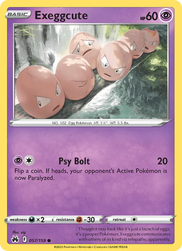 Carta Exeggcute 057/159 de Crown Zenith